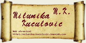 Milunika Kuculović vizit kartica